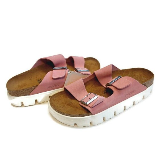 Papillio By Birkenstock Arizona Chunky Suede Sandals Womens 10 Candy Pink Narrow - Picture 10 of 10